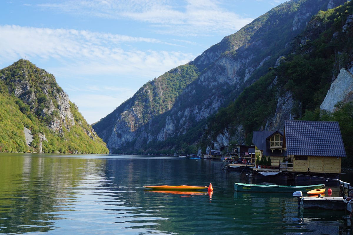 Houses on Lake Perucac, Serbia