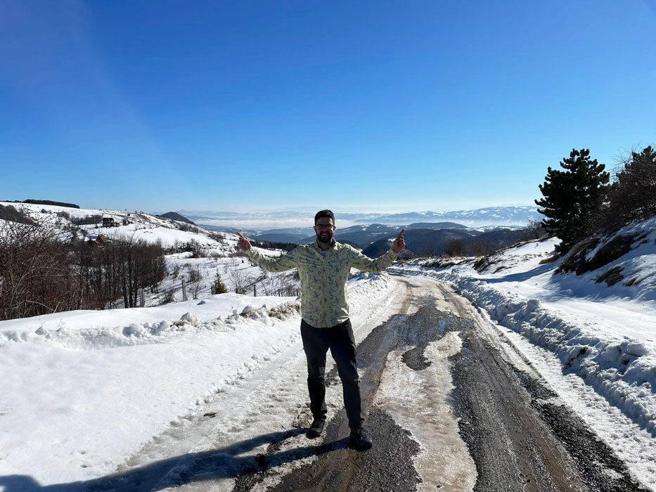 Zeljko in the snow