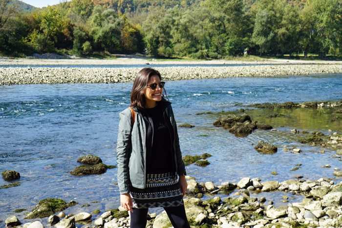 Cristina near river